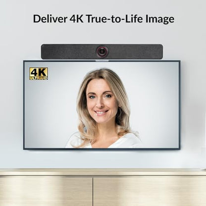 4K Conference Room Camera System with AI Auto Framing, Speaker & Presenter Tracking, Magnetic Privacy Cover, 120° Wide Angle, 5X Zoom, 4-Mic Array & Dual Speakers, USB for Teams, Zoom, Google Meet - size: 10