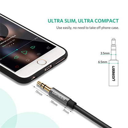 UGREEN Headphone Extension Cable 3.5mm Extension Gold Plated Aux Cable Audio Stereo Jack Male to Female TRS Cord Extender Compatible with iPhone iPad Phones Tablets Media Players, 3.3FT - size: 3.3FT