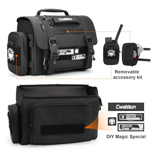 Cwatcun Camera Sling Bag, Waterproof Multifunction Photography Tactica Camera Crossbody Bag with Tripod Holder & Removable Accessory Bags for DSLR/SLR/Mirrorless Cameras - Large - size: Large