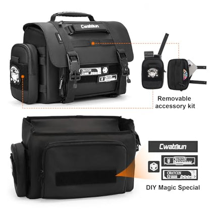 Cwatcun Camera Sling Bag, Waterproof Multifunction Photography Tactica Camera Crossbody Bag with Tripod Holder & Removable Accessory Bags for DSLR/SLR/Mirrorless Cameras - Large - size: Large