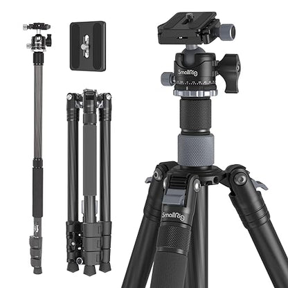 SmallRig AP-20 Carbon Fiber Tripod, 62.2" Camera Tripod Monopod with Center Column, Compact Lightweight Tripods with 360° Ball Head, Payload 26.5 lbs, Quick Release Plate, for DSLR Camera - 4059 - style: 62.2"