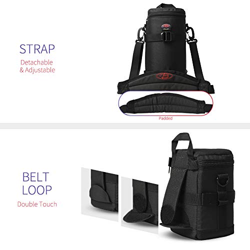 Lens Pouch For DSLR Camera Lens Fits for Canon, Nikon, Pentax, Sony, Olympus, Panasonic, and other Lens BL-0009 - size: BL-0009