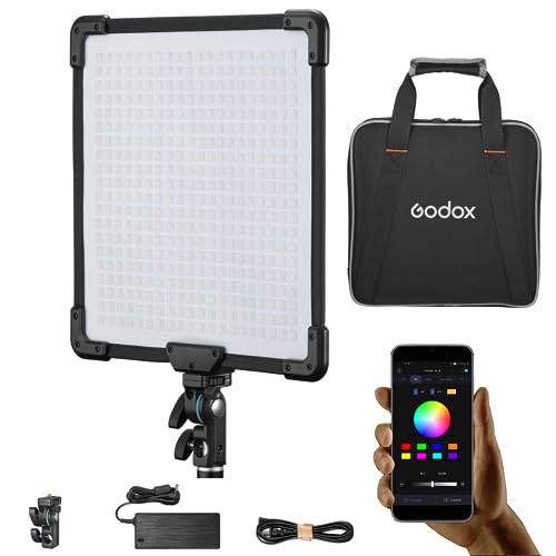 Godox FH50Bi Ultra-Thin Flexible Handheld LED Soft Video Light Panel, 2800~6500K CRI97+, APP Control, with AD-E2 Flash Holder Metal Bracket, Carry Bag for YouTube Studio Photography and Video Shooting - color: FH50Bi(2800~6500K)
