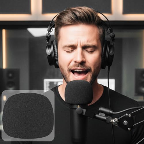 SOULWIT 2Pcs Pop Filter for RØDE(Rode) NT1 Series(Gen 1/2/3/4/5/Signature)/NT1-A, Protective Mic Cover Windscreen Foam - Black