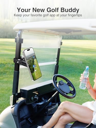 elitehood Magnetic Phone Clamp Mount, Adjustable Phone Holder for Mic Stand/Music Stand/Golf Cart/Treadmill/Stroller/Shopping Cart/Stationary Bike, iPhone Clamp Mount for Magsafe iPhone 16 15 14 - style: Magnetic Mount