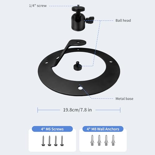 Projector Stand Table Tripod: Ballhead Angle 360 Degree Adjustable with 1/4" Screw for Most Projectors Webcams