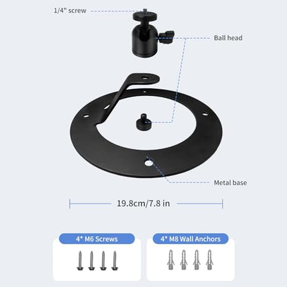 Projector Stand Table Tripod: Ballhead Angle 360 Degree Adjustable with 1/4" Screw for Most Projectors Webcams