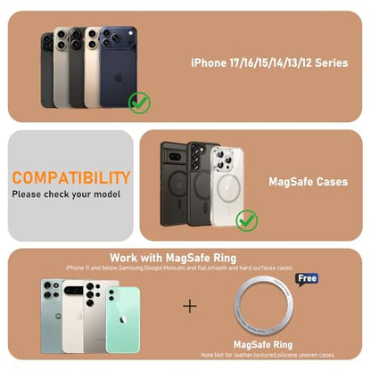 IST IDEA for Magsafe Tripod, Tripod for iPhone Lightweight Aluminum Alloy & Angle Adjustment & Strong Magnets iPhone Tripod Stand Compatible with 17/16/15/14/13/12 (Included Metal Ring) - color: Desert Gold