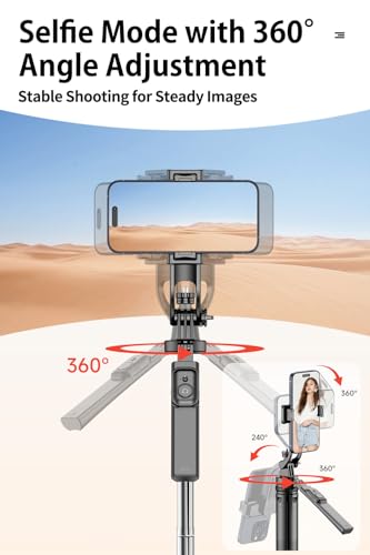 Selfie Stick, Phone Tripod 71" Stand 360 Rotation with Detachable Phone Holder & Wireless Remote, Compatible with All Cell Phones, Camera for Content Creator Vlog Live Stream Video Record - style: C19
