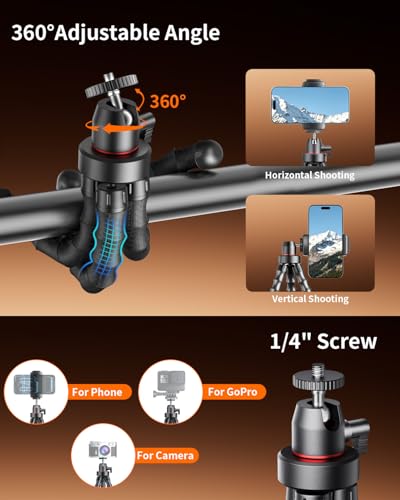 Vlogging Kit for iPhone/Android, 9" Flexible Tripod for iPhone with Light, Wireless Remote & Microphone, Adjustable Content Creator YouTube Starter Kit for TikTok/Recording/Live Streaming