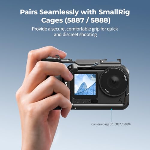 SmallRig Handle for DJI Osmo Action 6, Street Photography Side Grip with Shutter Button & Cold Shoe, Compatible with SmallRig Action 6 Cage 5887/5888, Wrist Strap Included for Street Photography-6259 - style: Grip