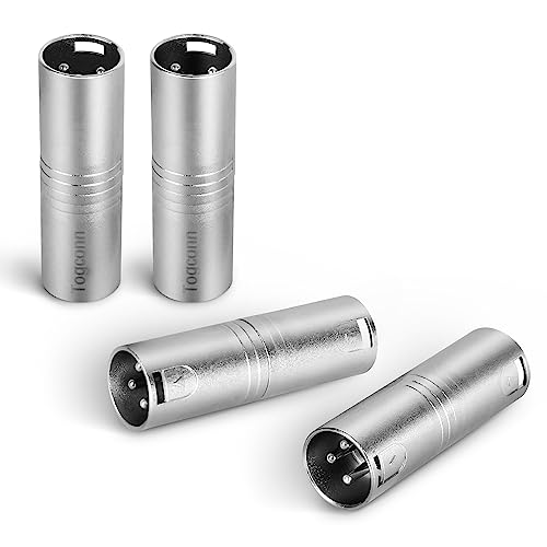 XLR Male to Male Adapter 4 Pack，3-Pin XLR Gender Changer Connector, Compatible with Mixer, Microphone, Power Amplifier - color: XLR (Male to Male), size: 4 Pack