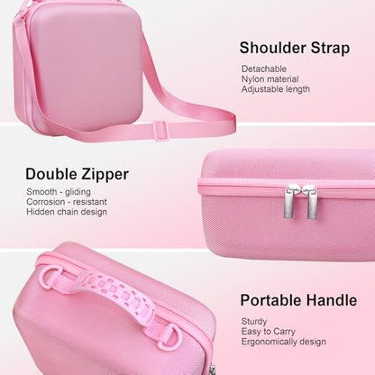 RAIALL Camera Case for Sony Alpha a6000/a6400/a6700/ Sony Alpha 7 II III IV/7R V/ZV-E10 Mirrorless Digital Camera and Lens, Vlogging Camera Hard Travel Bag with a Shoulder Strap and 3 Dividers, Pink - color: Pink