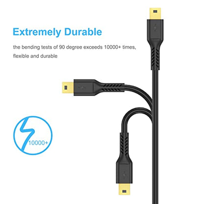 3ft Mini USB Cable, Standard USB 2.0 to Mini B Male Charger Cord Durable USB Mini to USB Charging Cable Compatible with PS3 Controller, MP3 Player, Camera, Dash Cam, Garmin GPS, Hero 3+(Black) - size: 3 Feet