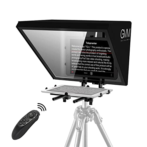 GVM Teleprompters for ipad Tablet DSLR Camera Portable 18'' Teleprompter Kit with Remote Control & App,Solid Aluminum Constructions,Colorless Spectroscope,Ultra HD Wide-Angle Lens - size: 18in