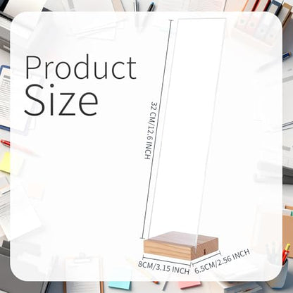 Monitor Memo Board with Removable Wooden Base Acrylic Portable Sticky Note Holder for Computer Monitors Office Desk Accessories, No Screen Damage, Fits Any Laptop and Desktop(1 Pcs)