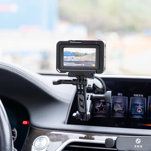 JJC Suction Cup Mount with Extension Arm for DJI Osmo Nano Action 5 Pro 4 3 Action Camera, Strong Stable Suction Cup Base Compatible with Gopro Hero 13 12 11 10, for Insta360 Ace Pro 2 Car Mount - color: Suction Mount w. Extension Arm