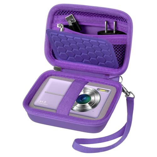 Comecase Carrying & Protective Case for Digital Camera, for CAMKORY/for Kodak Pixpro/for Canon PowerShot ELPH 180/190 / for Sony DSCW800 DSCW830 Cameras for Travel - Dark Purple - color: Dark Purple