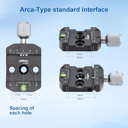 Leftfoto Quick Release Clamp with Arca Swiss clamp Style for Tripod Ballhead Universal Quick-Change seat, monopod Head, Tripod Quick Release Plate
