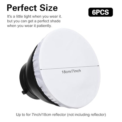 7"/18cm Light Diffuser,Soft Diffuser Lamp Cover White Lamp Shade Diffuser,Great for Studio Strobe Reflectors, Video Shooting (6Pcs) - size: 6Pcs
