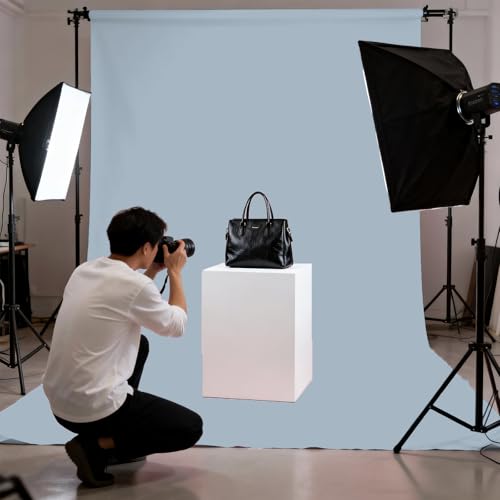 Dusty Blue Photo Backdrop for Photoshoot 5x7ft, Zoom Meeting Photography Backdrop Studio Shooting Props - color: Blue Aura, size: 5x7ft