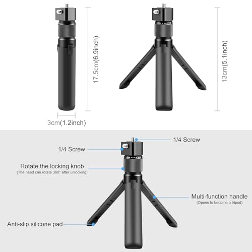 PULUZ Bullet Time Handle Tripod Rotating Grip | Insta360 X5/X4/X3/ONE RS/ONE X2, GoPro Hero 13/12/11/10, DJI Osmo Pocket 3, Desktop Tripod Stand, Action Camera Selfie Stick