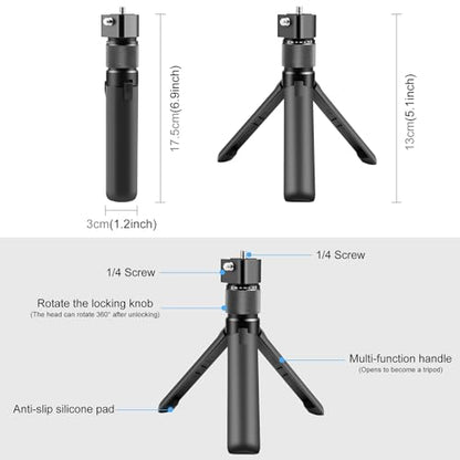 PULUZ Bullet Time Handle Tripod Rotating Grip | Insta360 X5/X4/X3/ONE RS/ONE X2, GoPro Hero 13/12/11/10, DJI Osmo Pocket 3, Desktop Tripod Stand, Action Camera Selfie Stick