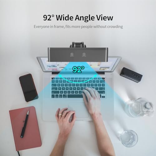 TOALLIN 3-in-1 4K Webcam with Mics and Speaker, AI Tracking & Framing, 5X Zoom, WDR/HDR, All-in-One Conference Camera for Meetings, Streaming, Video Calls