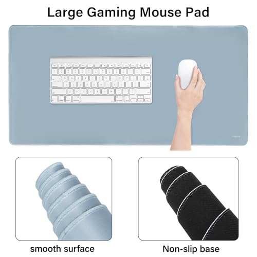 MOSISO Keyboard Mouse Pad Set, Large Gaming Mouse Pad&Rectangular Keyboard Wrist Rest&Mousepad with Wrist Rest&Coaster, Ergonomic Non-Slip&Easy Typing Pad with Curved Silicone Lining, Aquamarine - color: Aquamarine