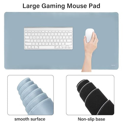 MOSISO Keyboard Mouse Pad Set, Large Gaming Mouse Pad&Rectangular Keyboard Wrist Rest&Mousepad with Wrist Rest&Coaster, Ergonomic Non-Slip&Easy Typing Pad with Curved Silicone Lining, Aquamarine - color: Aquamarine