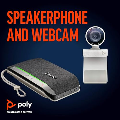 Plantronics Poly - Studio P5 Webcam with Poly Sync 20+ Speakerphone Kit Polycom - 1080p HD Professional Video Conferencing Camera & Bluetooth Wireless Smart Speakerphone-Certified for Zoom & Teams