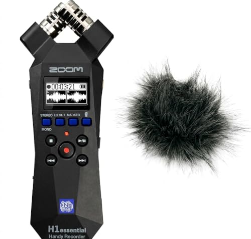 Zoom H1essential 2-Track 32-Bit Float Portable Audio Recorder Bundle with WSH-1E Hairy Windscreen - style: H1e + WSH-1E Windscreen