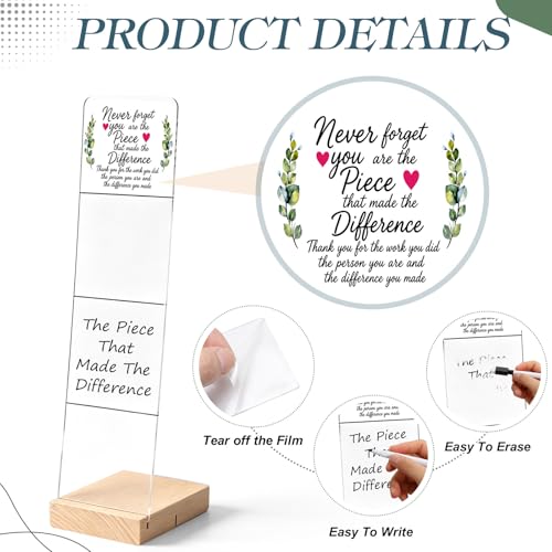 Affrolling Monitor Memo Board with Removable Wooden Base Acrylic Portable Memo Notes Holder Desk Accessories Organizer with 600 Sheets Reminder Notes Office Desk Decor Gift (Appreciation) - style: Appreciation