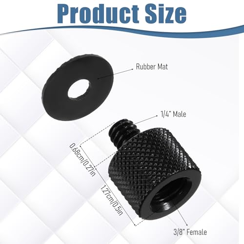 8 Pack 3/8 to 1/4 Camera Screw Adapter Thread and 1/4 Female to 3/8 Male Camera Tripod Adapter, 3/8 to 1/4 Mics Tripods Mount Adapters Microphone Stand Adapters with 4 Gaskets for Stand Mount
