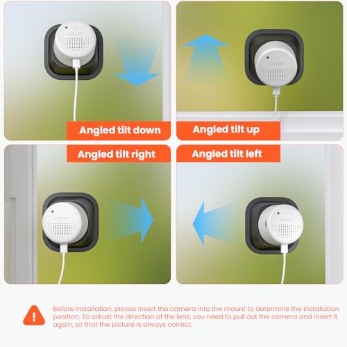 No Drill Window Mount for Litokam Window Camera, Adjustable Angle Tilt(Up/Down/Left/Right), No Screws, No Reflections, Damage-Free Mount for Outdoor Monitoring, Windows/Door Bracket Holder