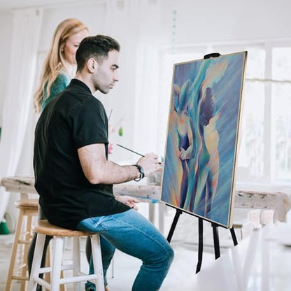 NS JYMB Black 2 Pack Adjustable Art Easel Stand for Painting and Sign | Two 17-66 inch metal tripod easels for display stand, canvas holder, floor and poster board use - style: 66Black 2pack