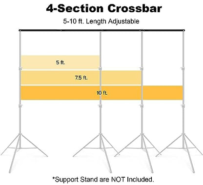 10ft/3M Background Folding Crossbar, Photography Lighting Muslin Backdrop Support Crossbar, 1 x 3m Crossbar, 3 x Clip - size: 1 x Crossbar