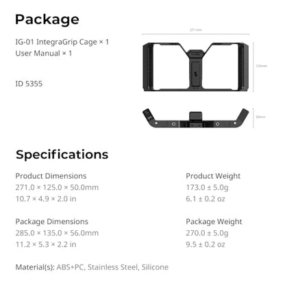 SMALLRIG IG-01 Universal Phone Cage for Short Video Starters, Dual Handgrip Smartphone Video Rig with Cold Shoe Mount, for iPhone 17 16 & Android, for Creators Vlogging-5355 - style: Without Wireless Controller