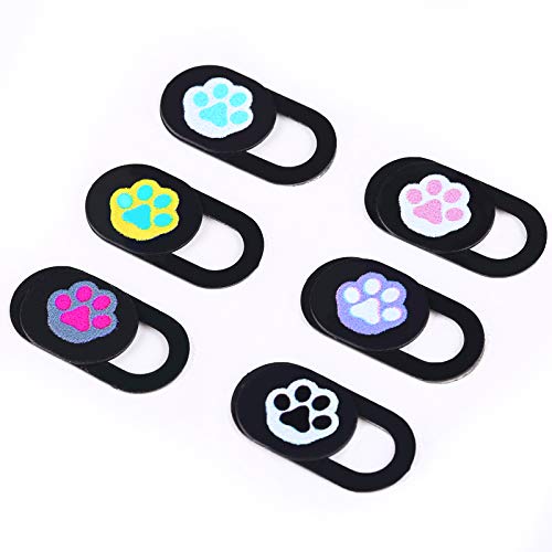 Webcam Cover Slide 6 Packs Ultra-Thin Camera Covers for Computer Laptop Desktop Smartphone to Protect Your Privacy and Security, Cute Dog Paw - color: Paw 6