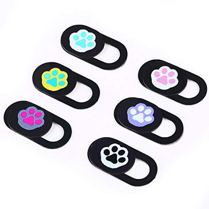 Webcam Cover Slide 6 Packs Ultra-Thin Camera Covers for Computer Laptop Desktop Smartphone to Protect Your Privacy and Security, Cute Dog Paw - color: Paw 6