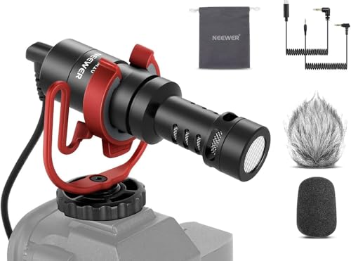 NEEWER Plug & Play Vlog Microphone for Camera, 20-20KHz Mini Supercardioid Mic Compatible with Sony Canon Nikon iPhone Samsung Android Tablet Mac with 3.5mm TRS USB C OTG Shock Mount Windscreen, VM10 - style: VM10