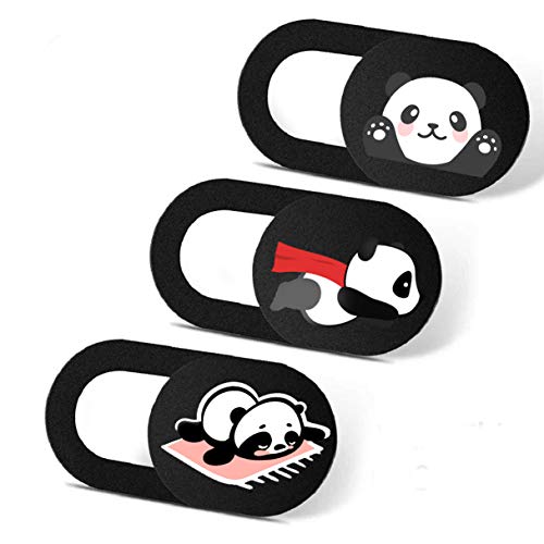 Laptop Camera Cover Slide 3 Pack Ultra Thin Slide Laptop Camera Cover for Echo Show, Computer, Tablet, Chromebook, PC - Panda - color: Panda 3