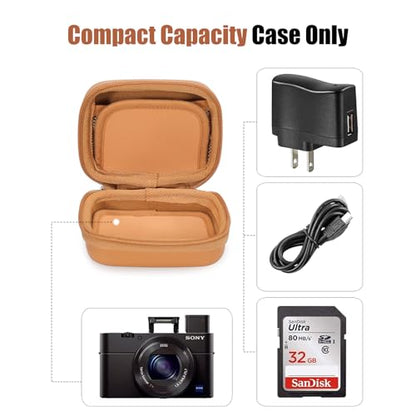 Cwatcun Carrying & Protective Case for Digital Camera, Small Camera Pouch for AbergBest 2.7" LCD Kodak Pixpro/Canon PowerShot ELPH 180/190 / DSCW830 Travel Cameras, Water-resistant Case -BROWN - color: Brown
