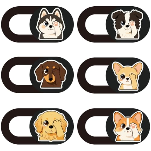6Pcs 6 Styles Dog Camera Cover Slide Cute Laptop Accessories 0.04 Inch Ultra Thin Camera Laptop Cover Dog Computer Phone Privacy Blocker for Desktop Computer Notebook Mini PC Home Office - color: Dog-3