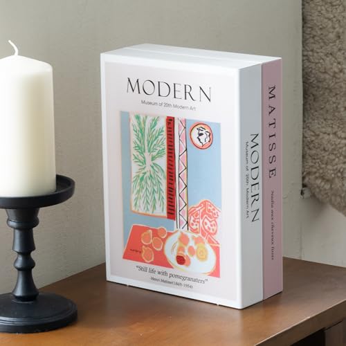 Book Shape Decorative Cable Management Box - Expandable Cable Organizer Box with Magnetic Closure for Home & Office (Modern Matisse, Standard) - color: Modern Matisse, size: Standard