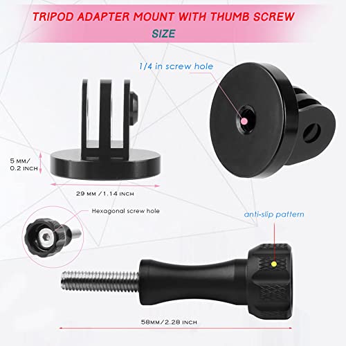 Niewalda Aluminum Tripod Mount Adapter, Tripod Adapter Mount,Compatible with GoPro Hero 9, 8, 7, 6, 5, 4, DJI Osmo, Sjcam, Xiaoyi Action Cameras - color: Black