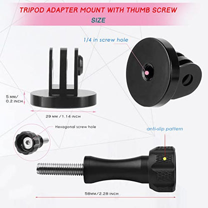 Niewalda Aluminum Tripod Mount Adapter, Tripod Adapter Mount,Compatible with GoPro Hero 9, 8, 7, 6, 5, 4, DJI Osmo, Sjcam, Xiaoyi Action Cameras - color: Black