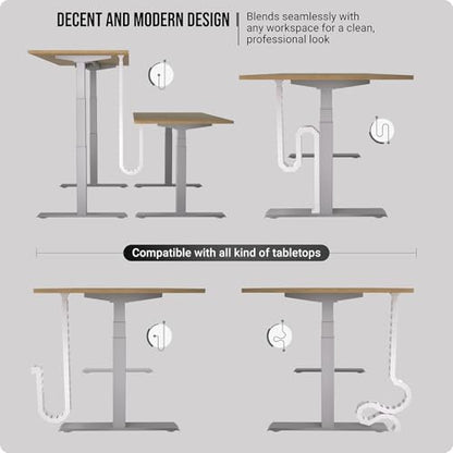 Ultimate Setup Under Desk Cable Management Vertebrae - Perfect for Sit Stand Desk - White, 133 cm - color: White