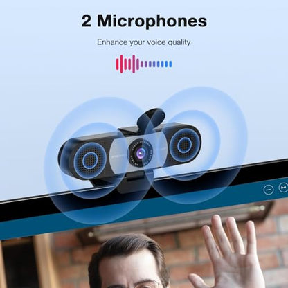 EMEET 1080P Webcam, C960 Web Camera with 2 Noise-Cancelling Microphones & Privacy Cover, 90° FOV Computer Camera, Plug & Play USB Webcam for Calls/Conference, Zoom/Skype/YouTube, Laptop/Desktop, Grey - style: 1080P Grey