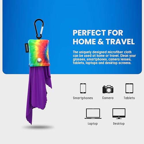 Microfiber Cloth & Glasses Wipes (1 Pack) Lens & Glasses Cleaning Cloth - Eyeglass Cleaner - Camera Lenses & Gadget Delicate Screens - Tie Dye - color: Tie Dye, size: 1 Pack